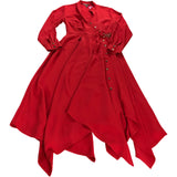 River Island Red Crepe Hanky Hem Shirt Dress Size 8
