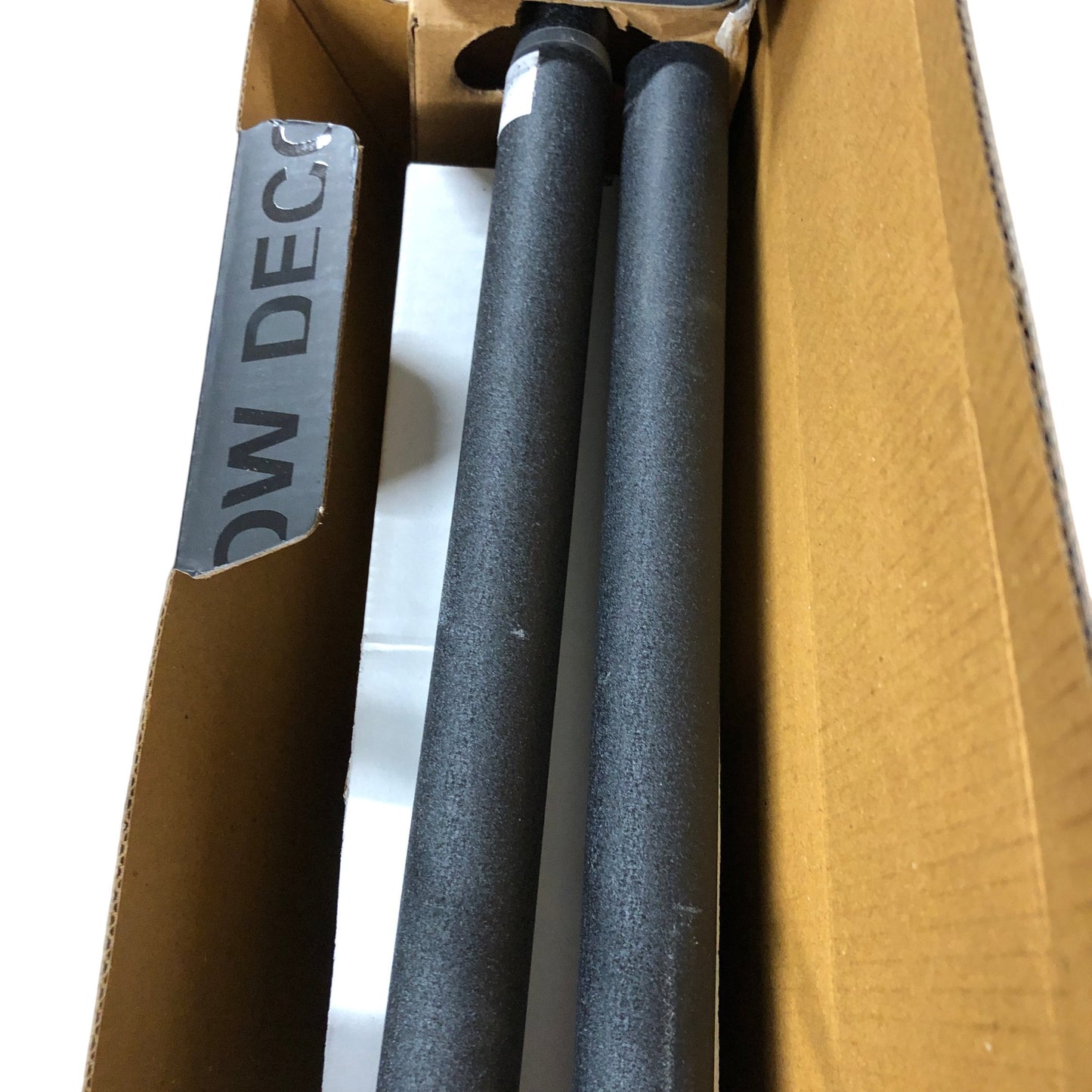 DECO WINDOW Extendable Drapery Rod 18-44 Inches Black Rustic Square End 1" Diam