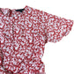 Lauren Ralph Lauren Floral Dress Size 6 Women's Red White Short Sleeve Tie