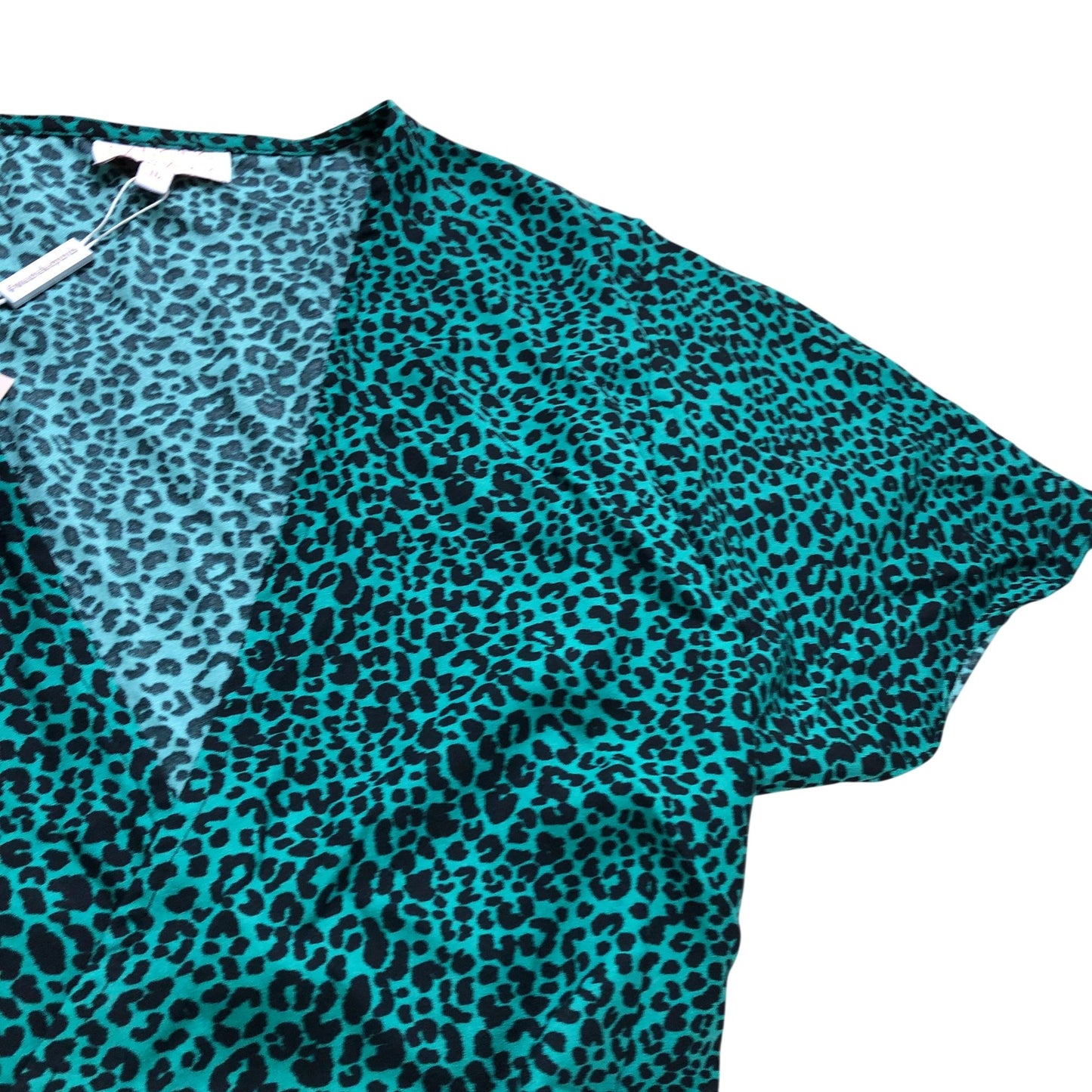 Branded Green Leopard print Wrap Dress - Size 12