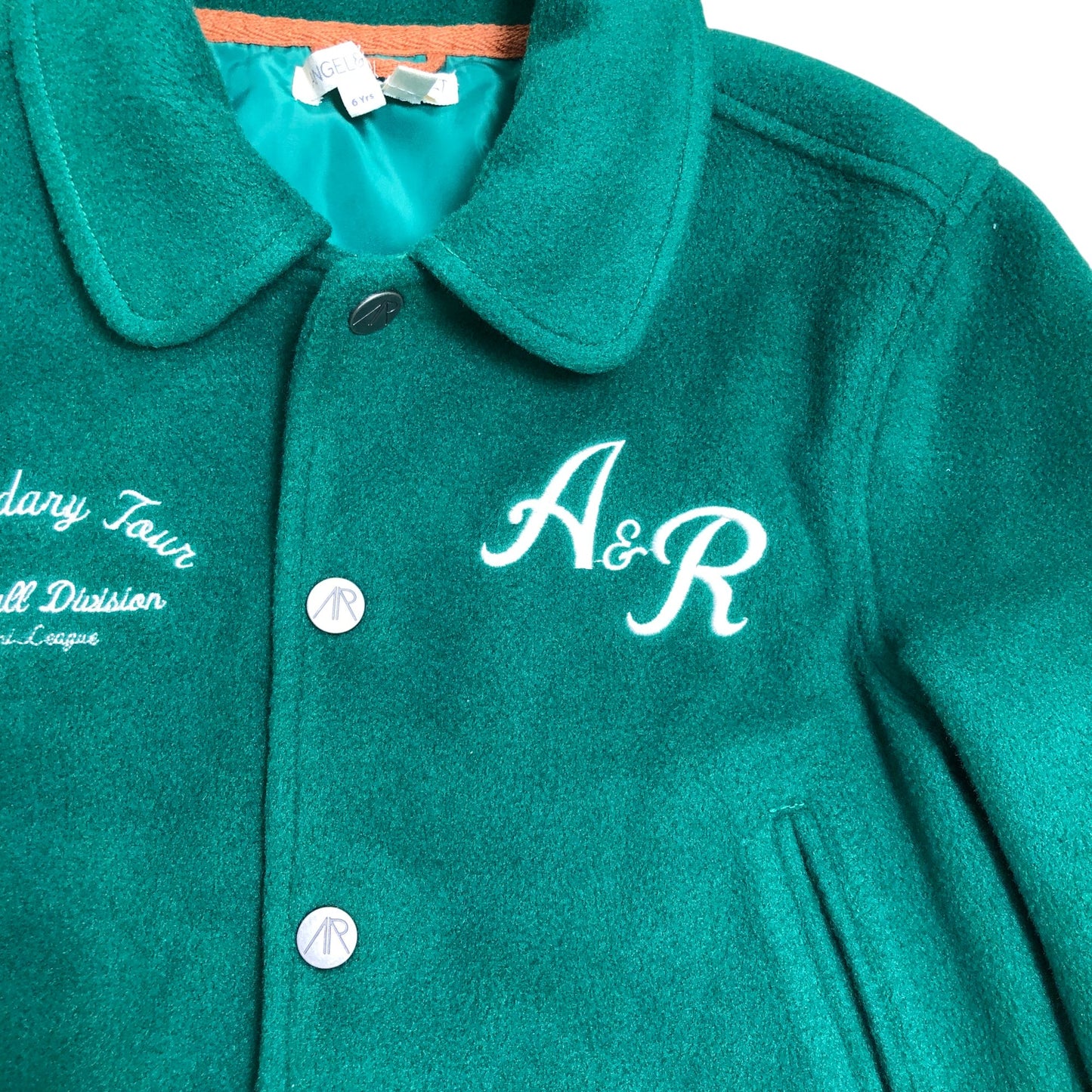 Angel & Rocket Legendary Tour Baseball Division Kid Varsity Jacket 6 Years Green