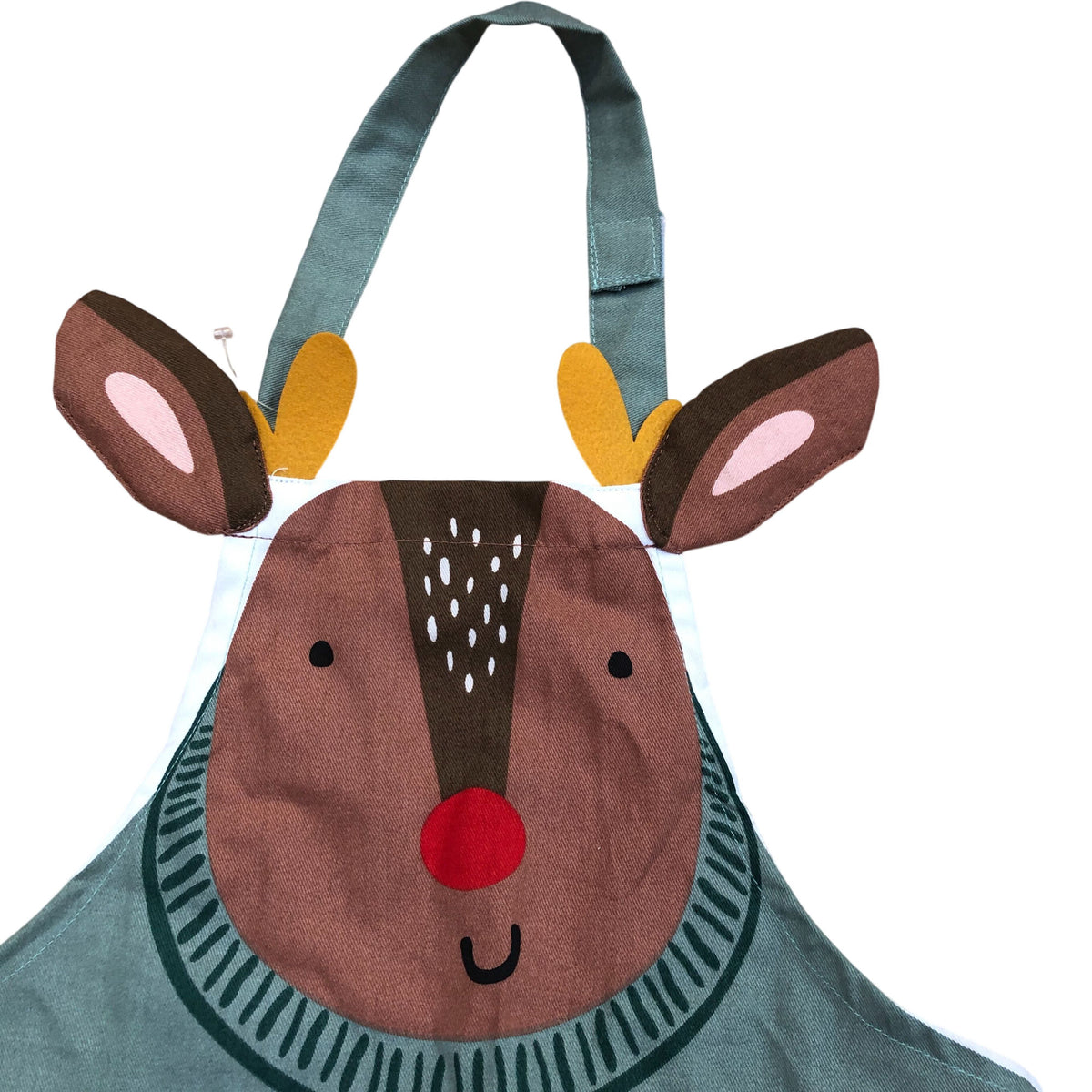 Kids Reindeer Apron 100% Cotton Festive Kitchen Accessory