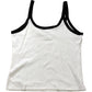 River Island Relaxed Camisole Top Size L Women's White With Black Trim