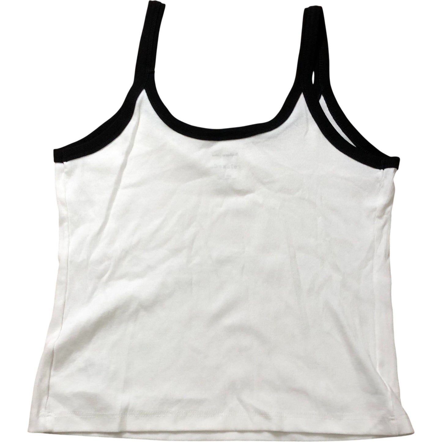 River Island Relaxed Camisole Top Size L Women's White With Black Trim