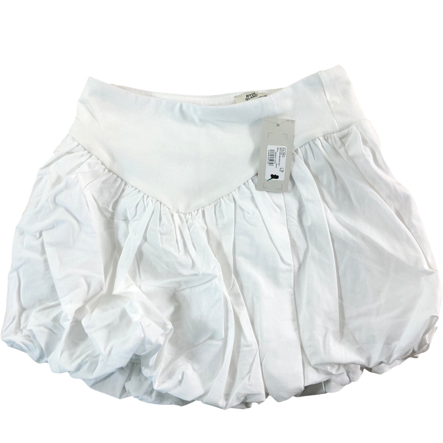 RIVER ISLAND White Bubble Skirt UK7-8 Years Girls Casual Cotton Summer