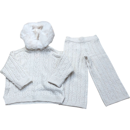 River Island Kids Cream Knitted Cable Knit Jumper & Trousers Set 18-24M
