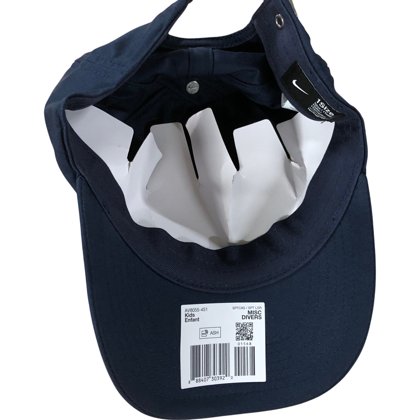 NIKE Heritage86 Baseball Cap 1 Size Kids Youth Navy Blue Adjustable