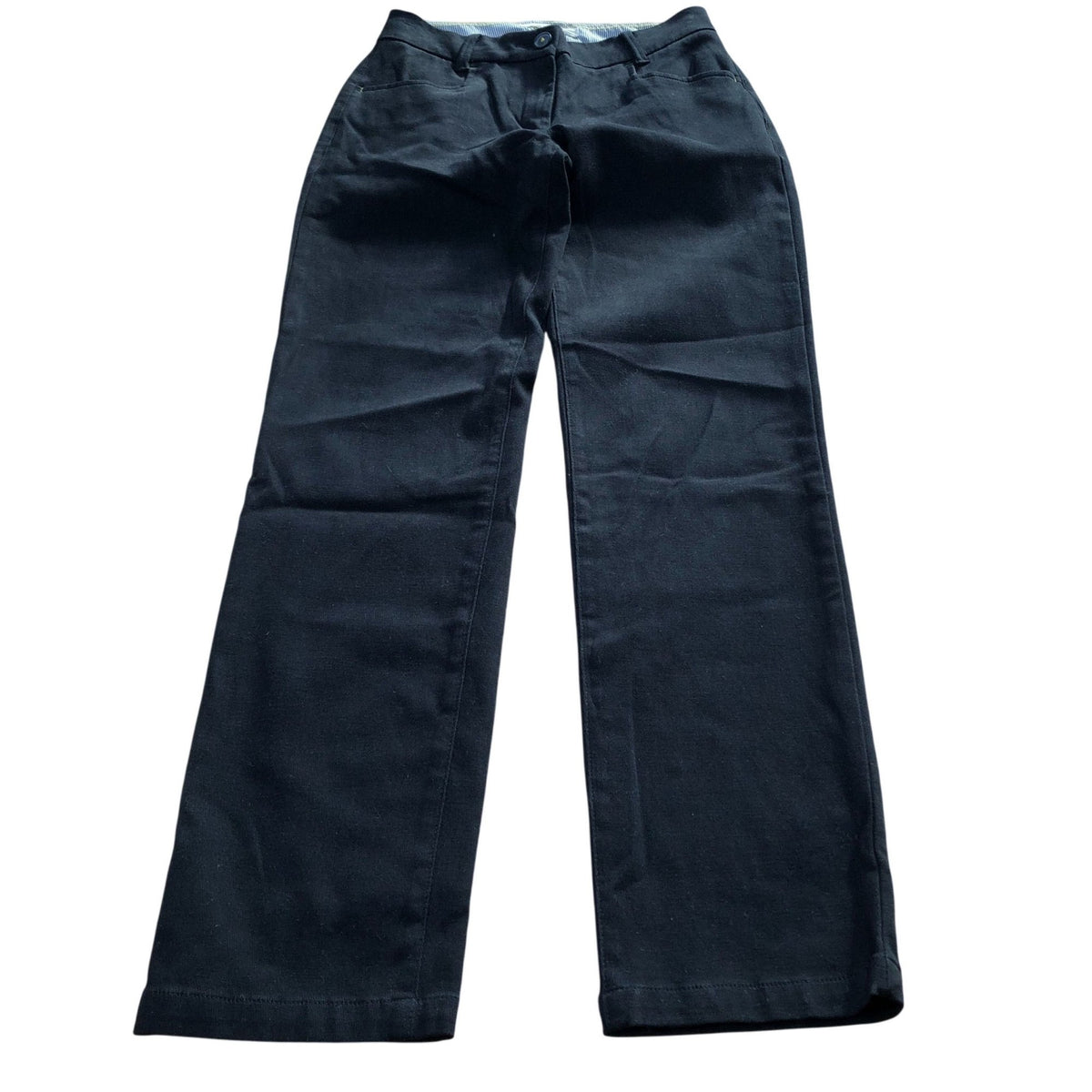 UK Size 6 Regular Fit Black Trousers Slim Fit Cotton Blend