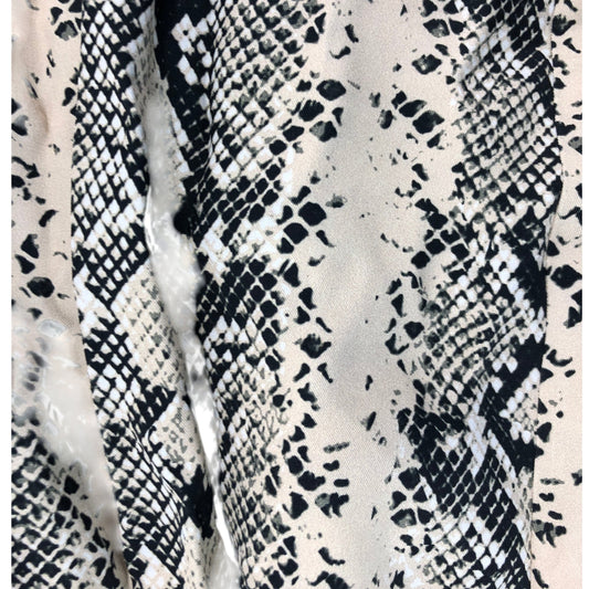 River Island Snakeskin Trousers UK8 Women's Cream Stretch Fabric Fashion