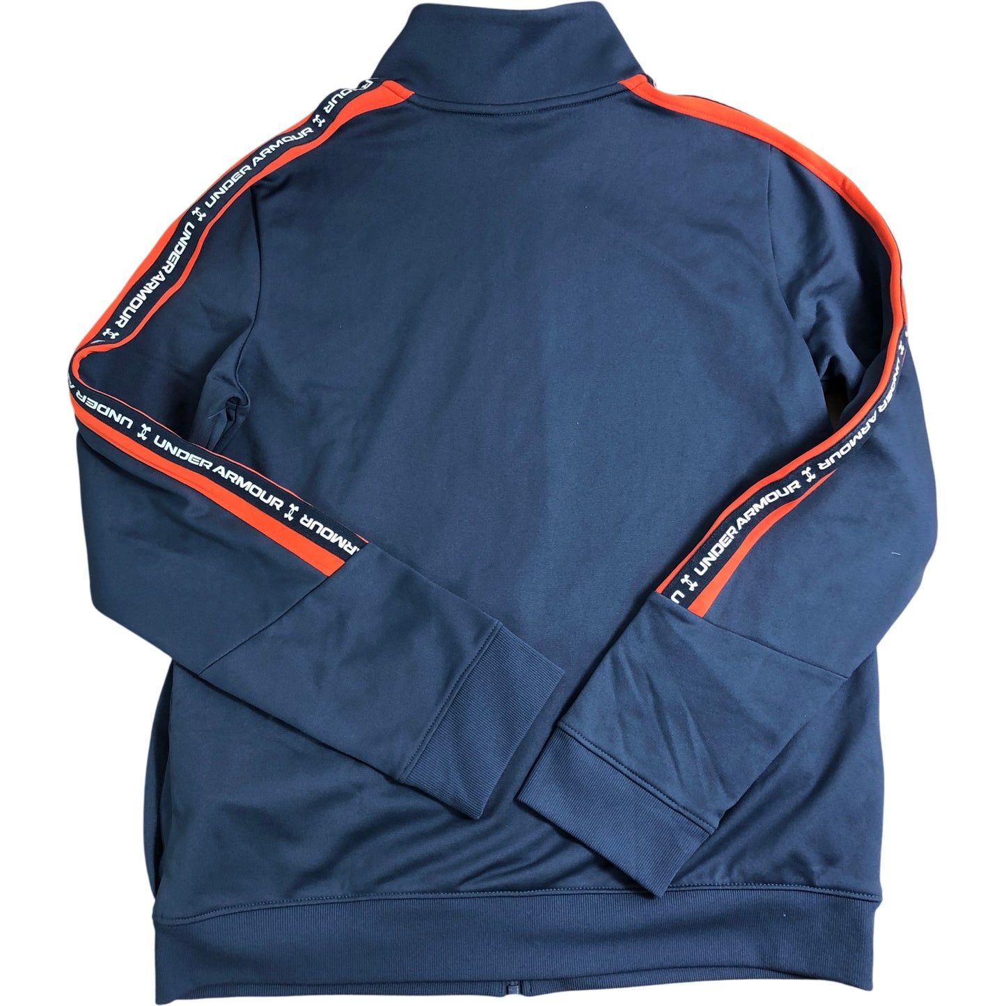 Under Armour Boys Zip Jacket YL 13-14 Navy Blue Orange Training Sport Wear