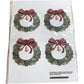 Christmas Wreath Window Clings 4 Sheets