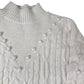 Women's Wool Blend Cream Cable Knit Sweater Dress Size XL