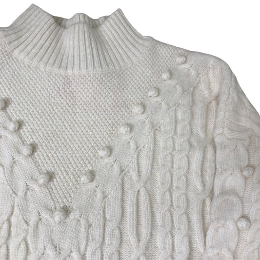 Women's Wool Blend Cream Cable Knit Sweater Dress Size XL