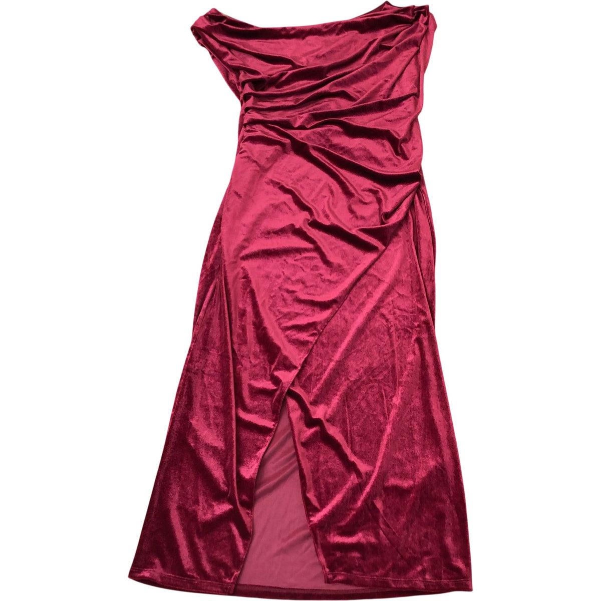 River Island Somewhere To Go Dress Women's Red Velvet Long Evening Gown Size 6