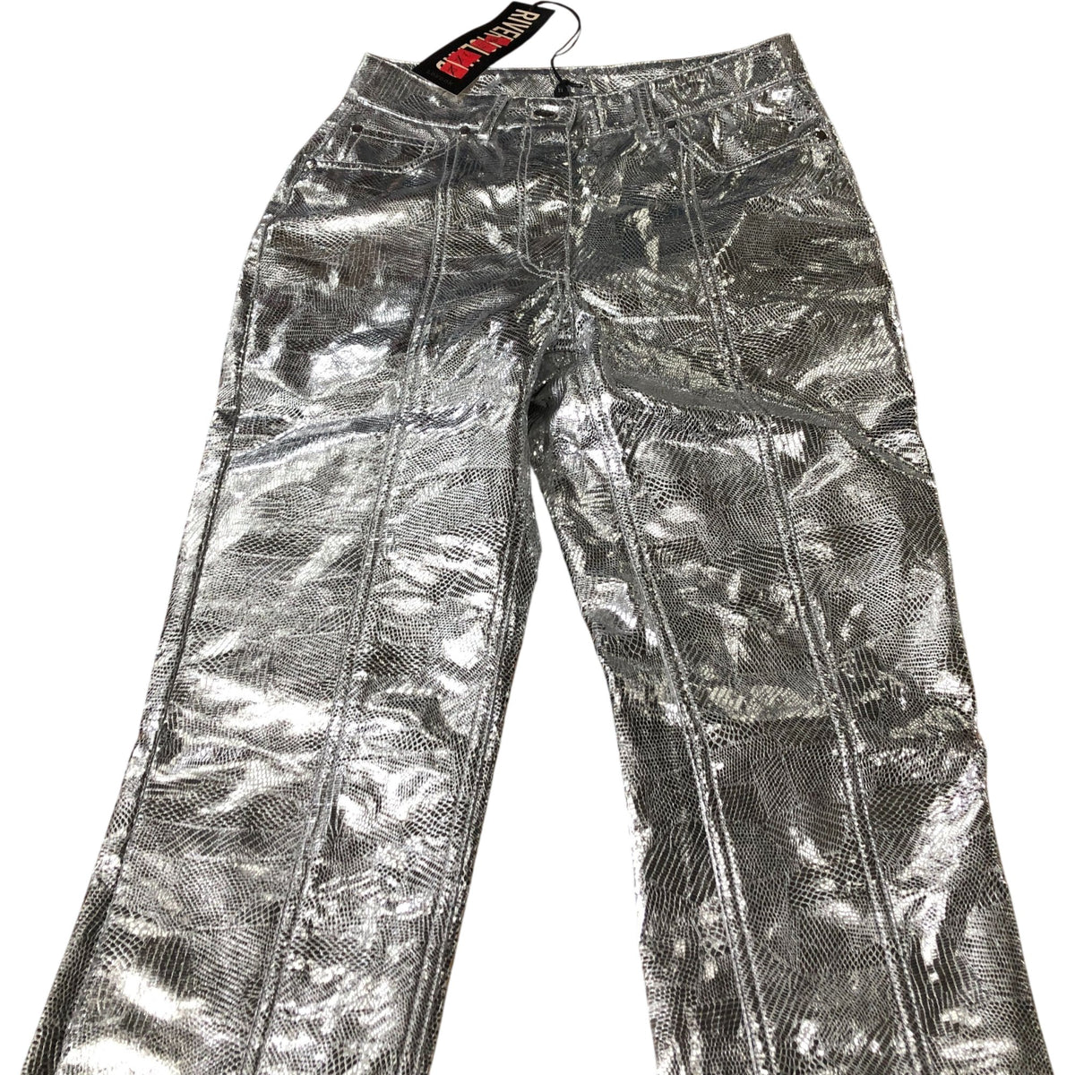 River Island Silver Faux Leather Snake Print Skinny Trousers