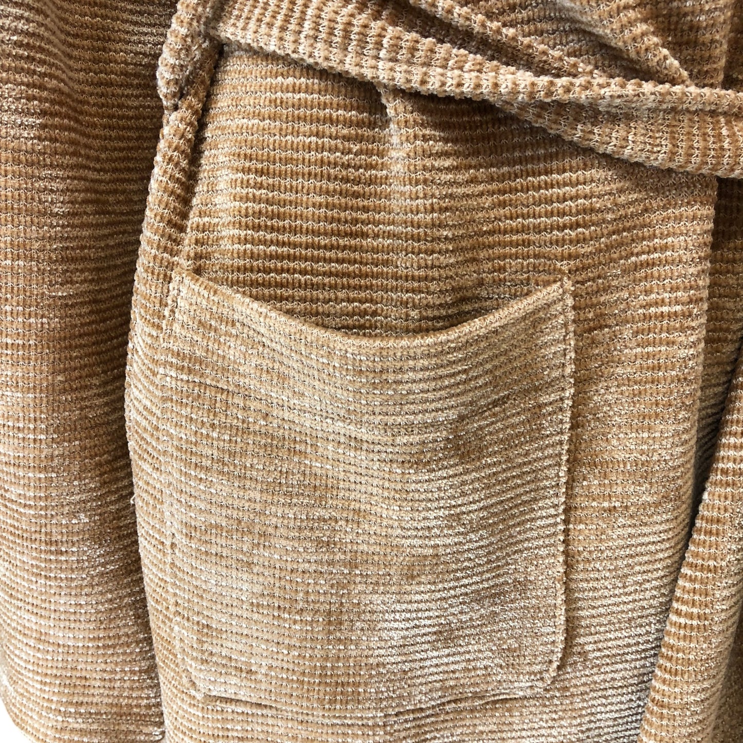 Nordstrom Women's S Sleep Robe Soft Rust Ribbed Polyester Spandex Fabric