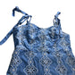 Lipsy Floral Embroidered Dress UK16 Women's Blue Cotton Summer A-Line