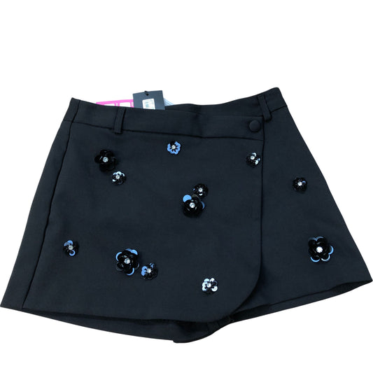 River Island Black Sequin Flower Embellished Skorts Women's