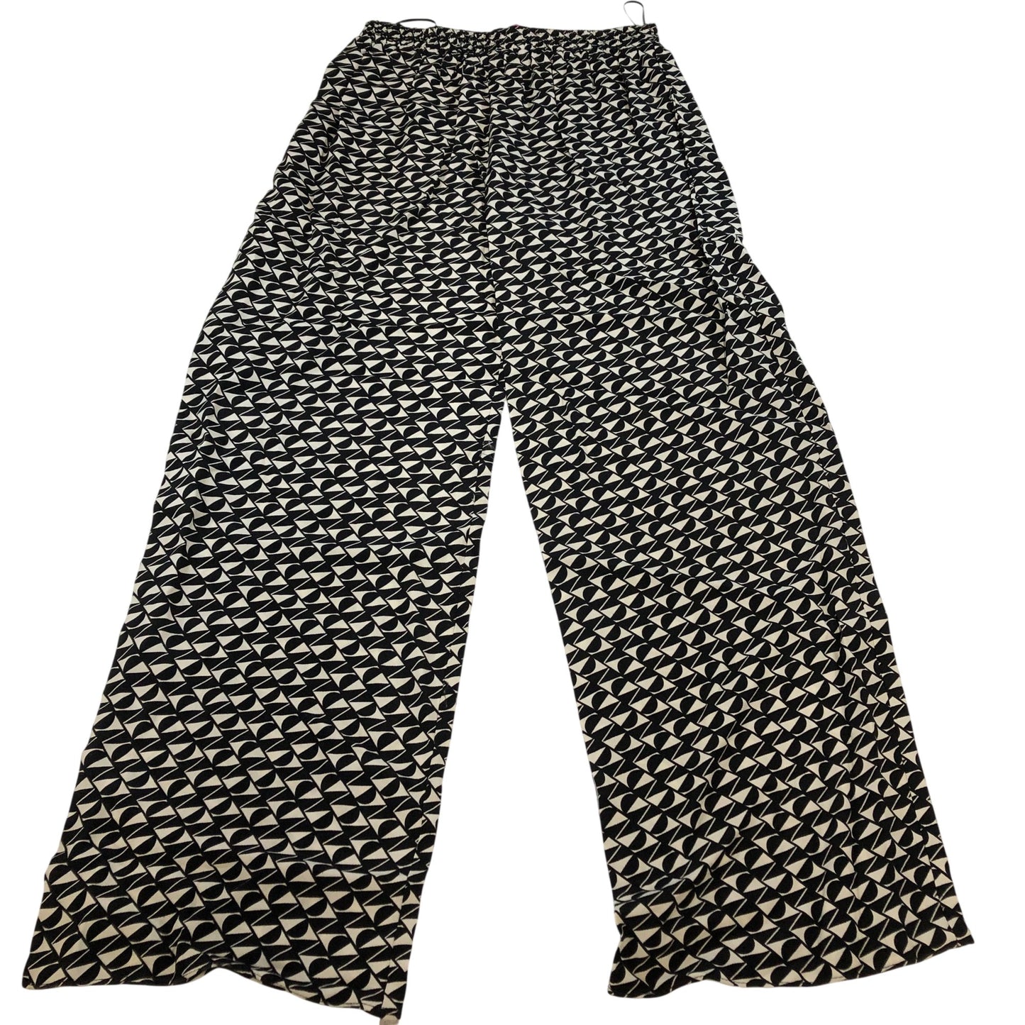 River Island Black And White Geometric Trousers UK8 Women's Lightweight Viscose