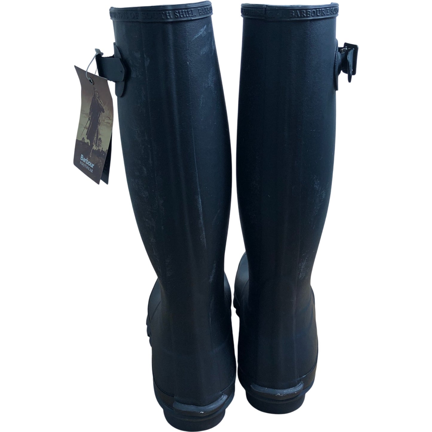 Barbour Mens Bede Wellingtons UK11 Navy Waterproof Rubber Boots Outdoor