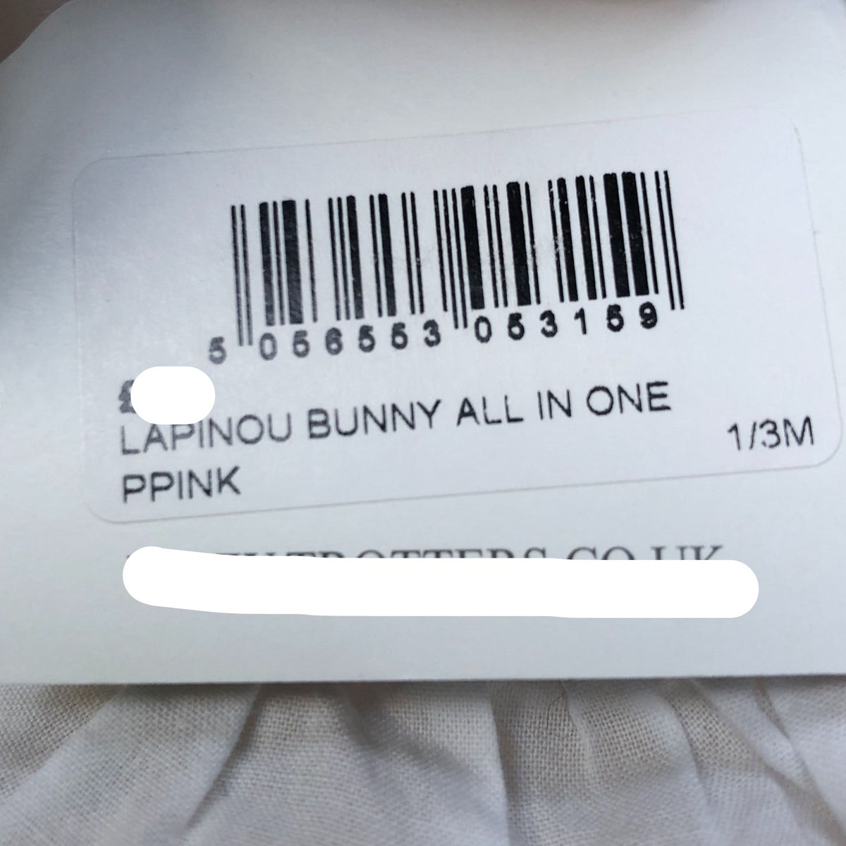 Lapinou Bunny All In One Baby Pink Floral Organic Cotton 1-3M