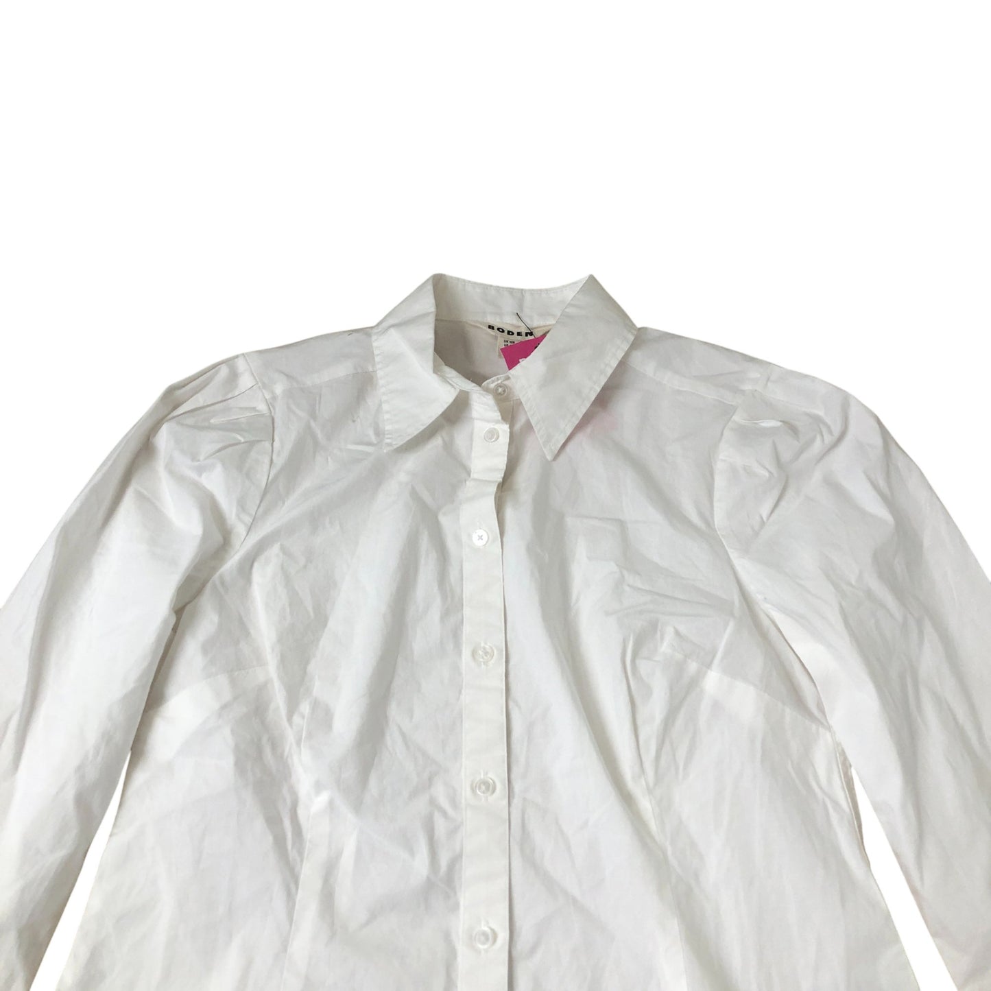 Classic White Button Up Shirt Women's Cotton Long Sleeve UK10