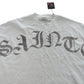 River Island Oversized T-Shirt UK L Mens White Graphic SAINT Print