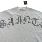 River Island Oversized T-Shirt UK L Mens White Graphic SAINT Print