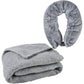 Iomitech 2-in-1 Travel Blanket & Neck Pillow Soft Plush Grey