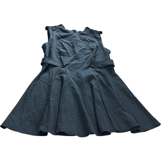 River Island Grey Flared Dress Size 18 Women's Fitted Sleeveless
