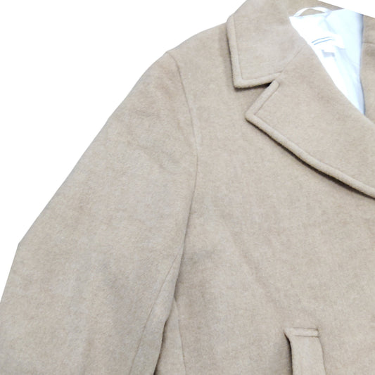 Men's Camel Wool Blend Overcoat Size L Classic Fit Stylish Warm Jacket