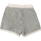 Boys Waffle Knit Shorts 7-8 Years Casual Lightweight Green Beige