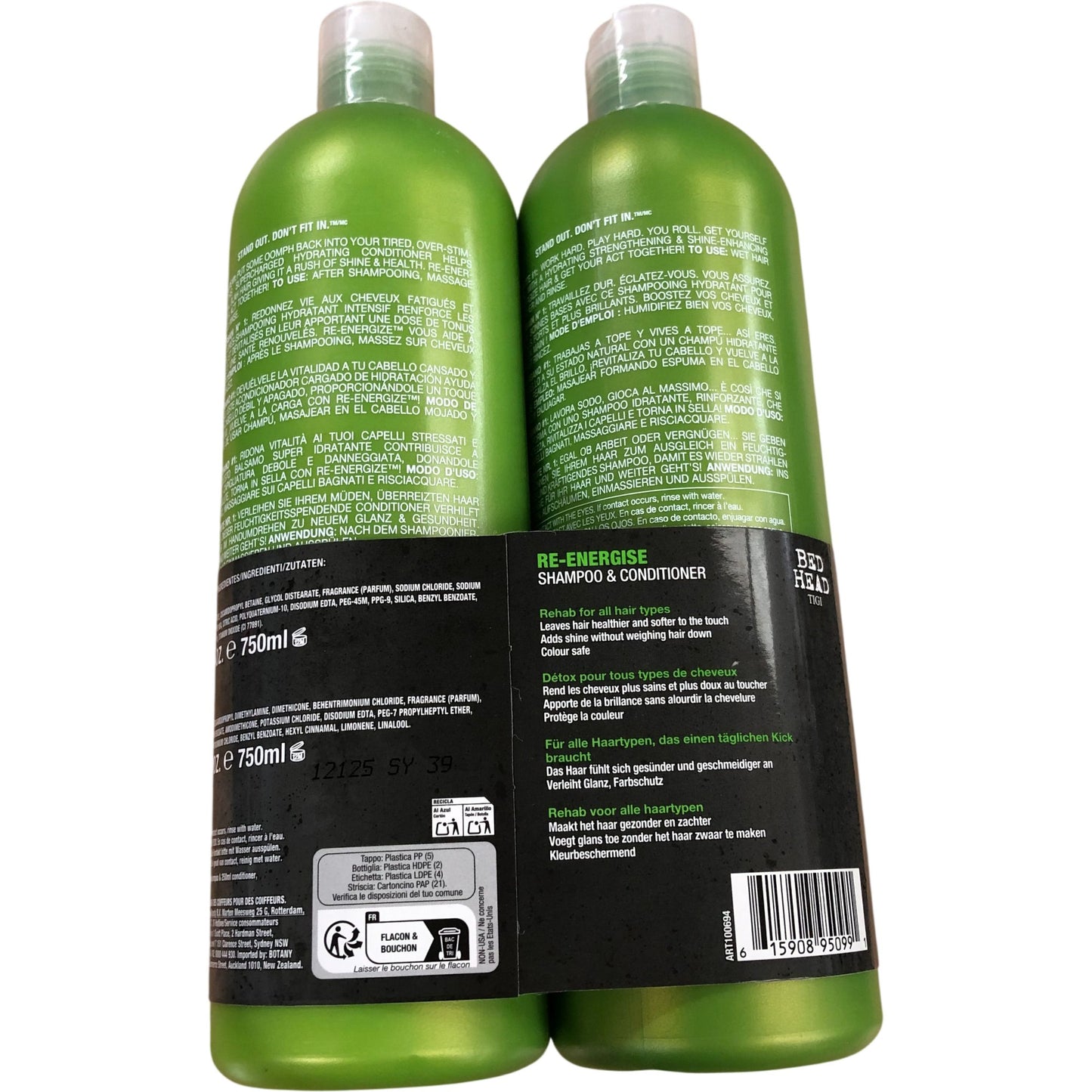 TIGI Bed Head Re-Energize Shampoo And Conditioner Duo 750ml