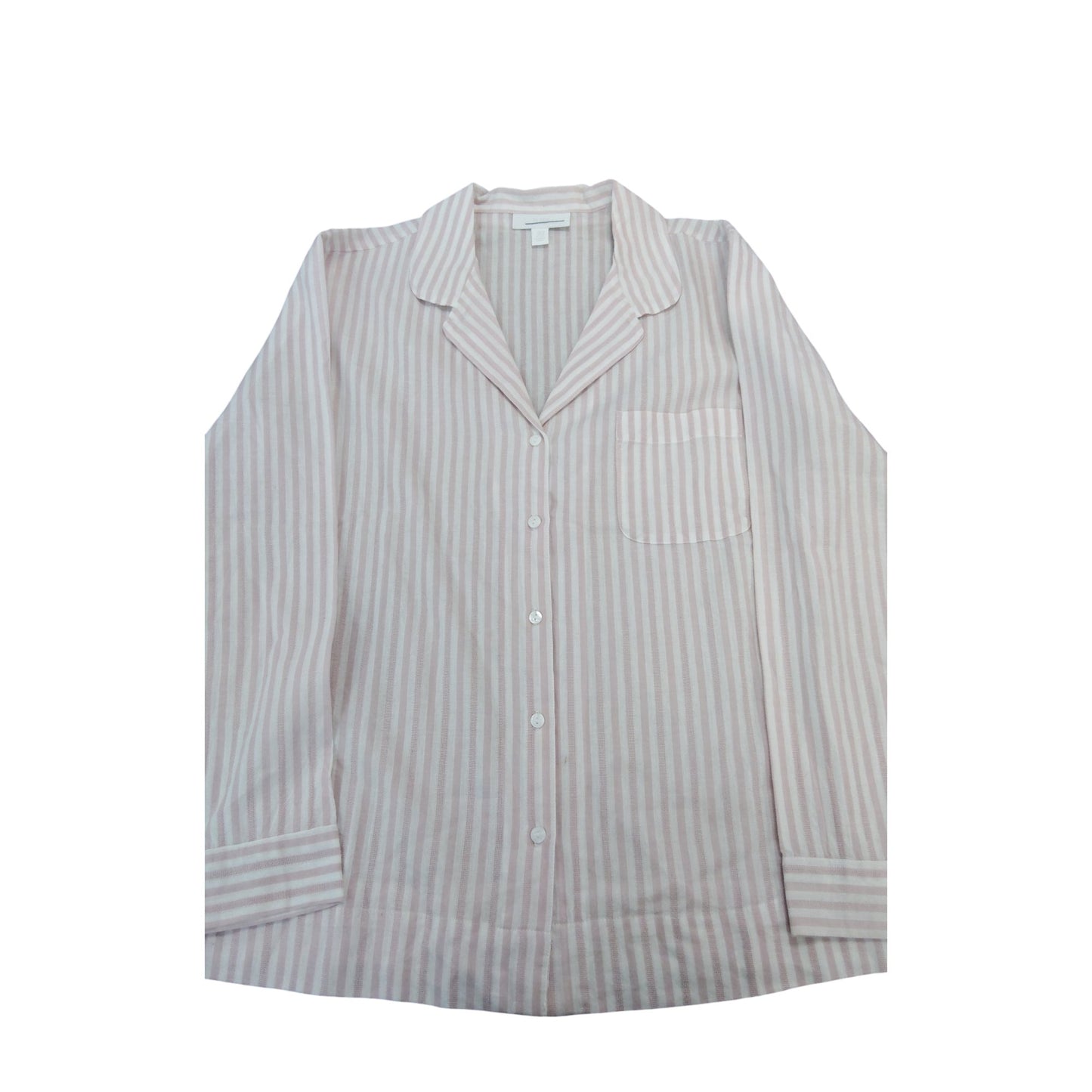 Branded Sleepwear Women's Striped Pyjama Top Size 12 Pink Cotton Classic