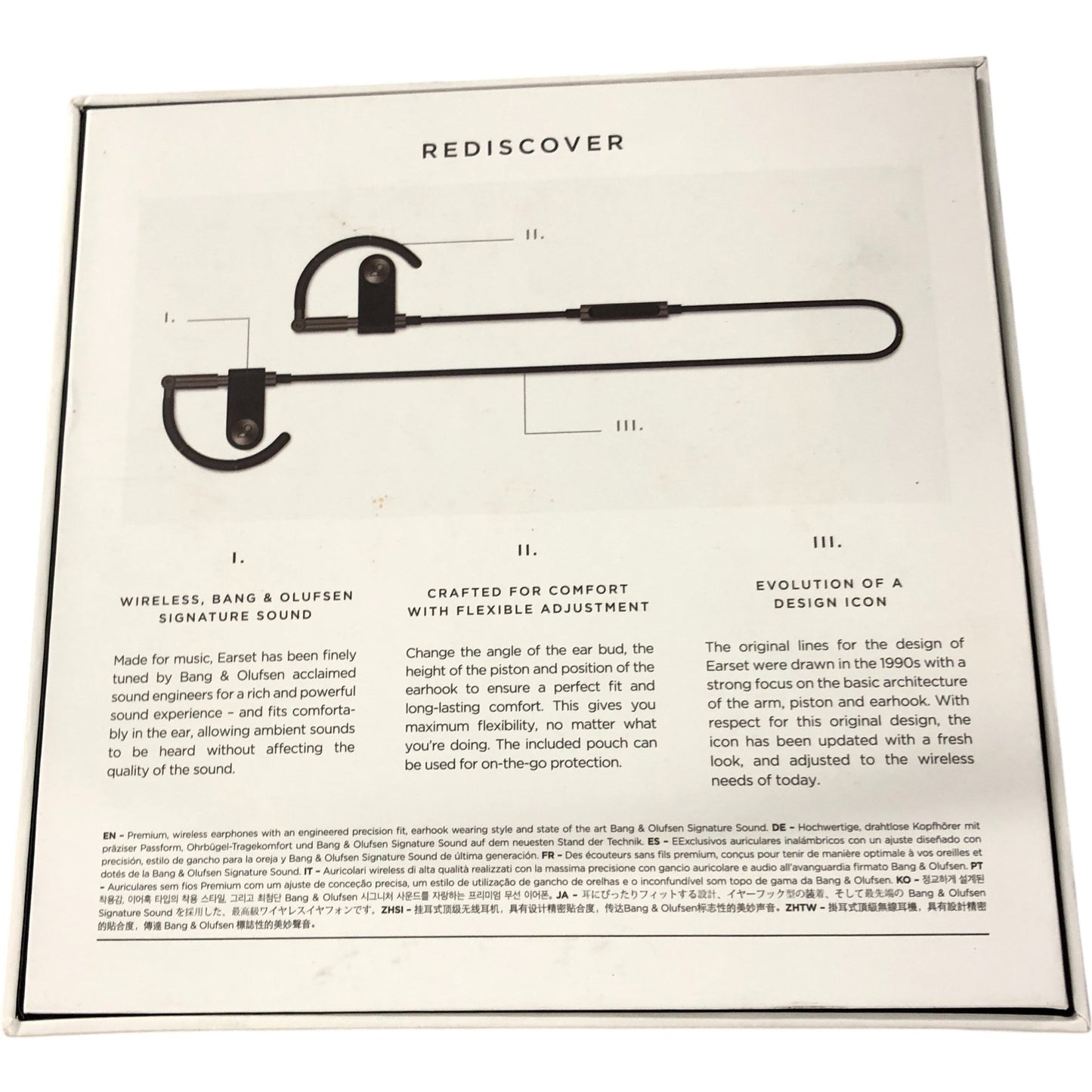 Bang & Olufsen Earset Wireless Earphones Superior Sound Flexible Fit Graphite