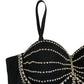 Forever Young Black Corset Bralette Top Women's Embellished Size 38C