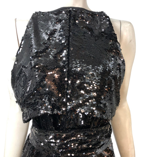 Ted Baker Black Sequinned Jumpsuit Size 16