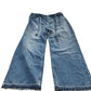Wide Leg Jeans UK20 Women's Blue Denim High Waist Casual Trousers