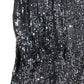 Evans Black Sequin Top UK26-28 Women's Sparkly V-Neck Long Sleeve Party
