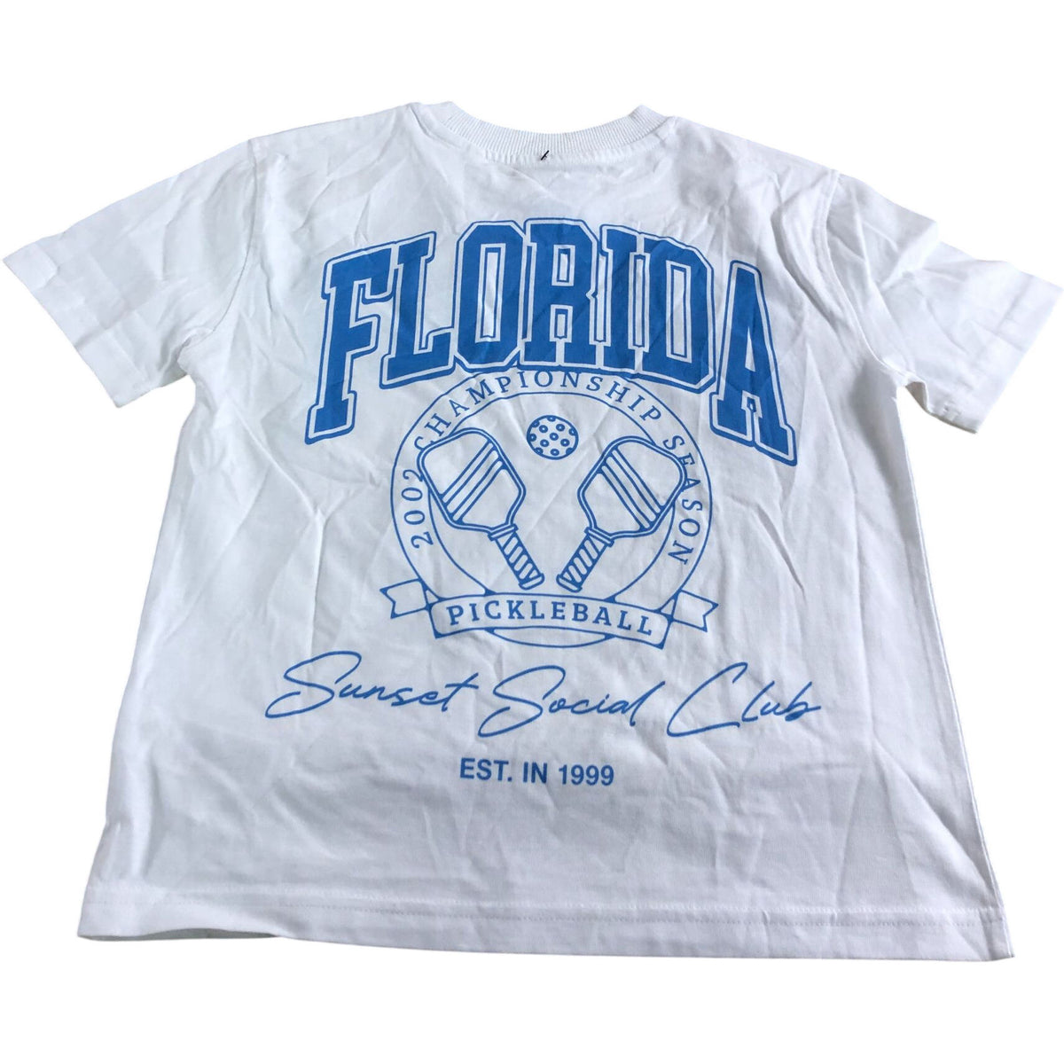 River Island White Pickleball T-Shirt 7-8 Years 2002 Championship Season