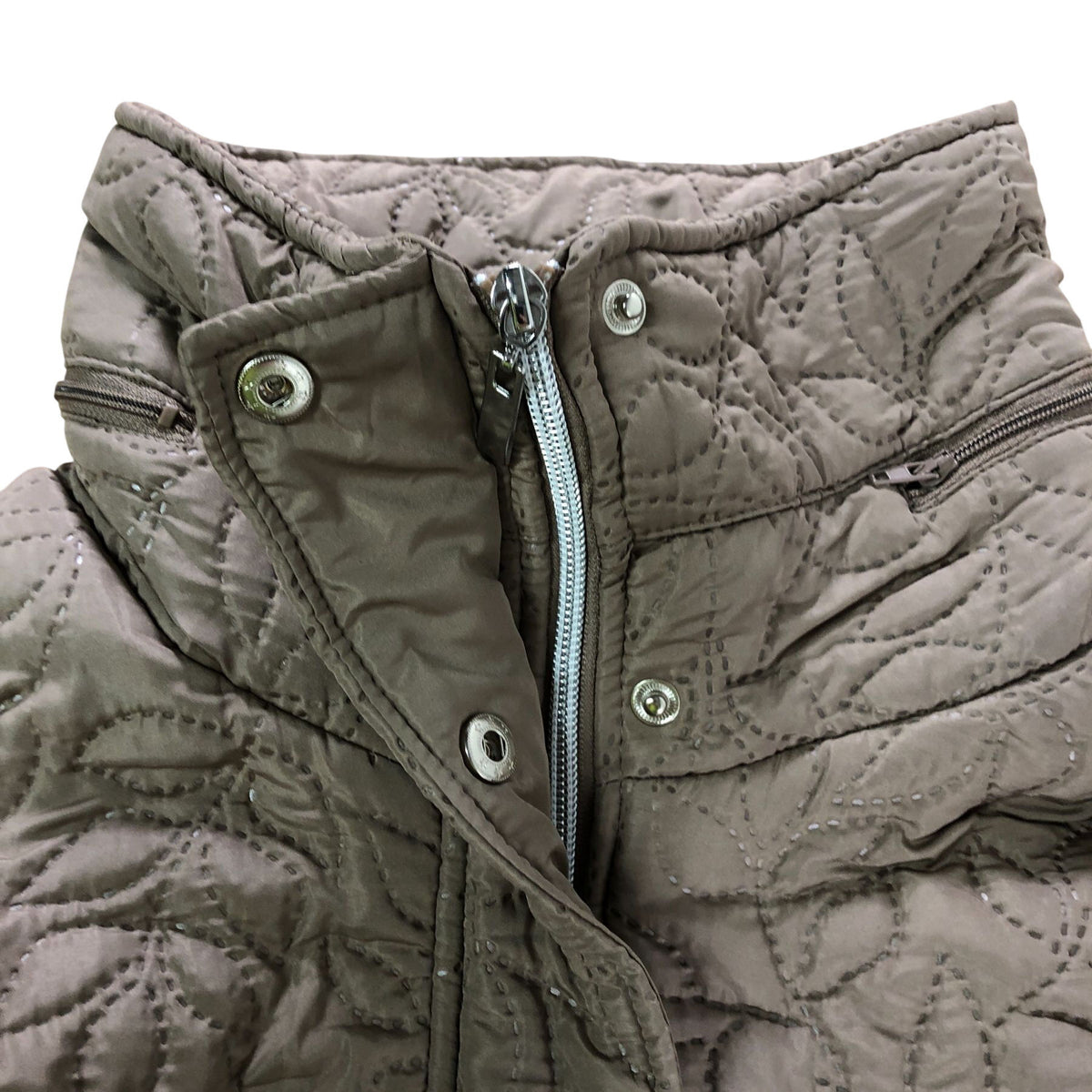 Quilted Coat UK20 Women's Taupe Long Sleeve Hooded