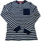 Striped Long Sleeve Top 11-12 Years Boys Cotton Navy White