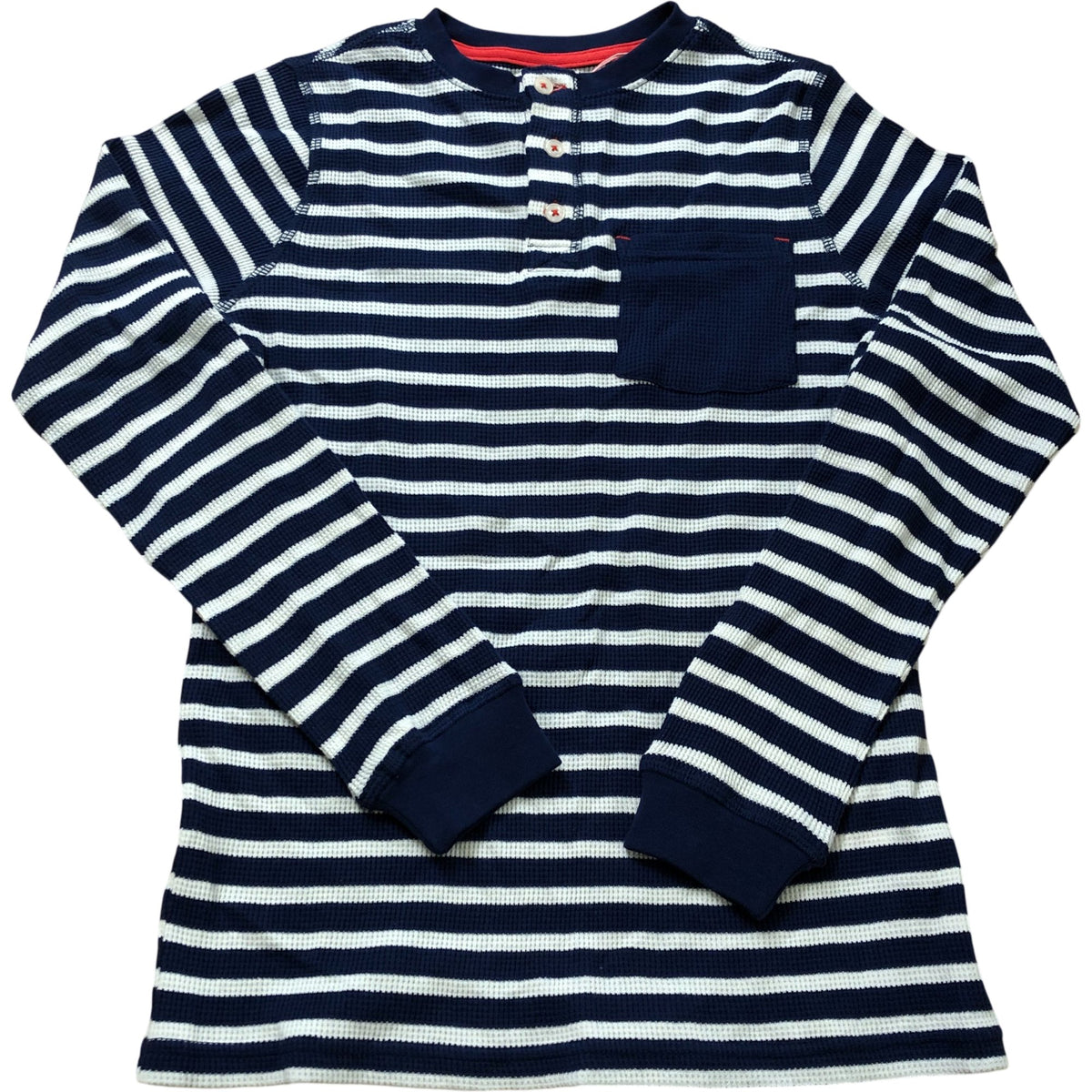 Striped Long Sleeve Top 11-12 Years Boys Cotton Navy White