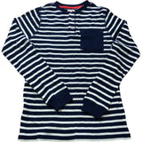 Striped Long Sleeve Top 11-12 Years Boys Cotton Navy White