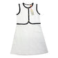 River Island Mini Girls Dress 4-5 Years White Ribbed Style With Black Trim