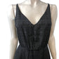 AllSaints Sinead Dress Small Women's Black Pleated Midi V Neck Party Dress