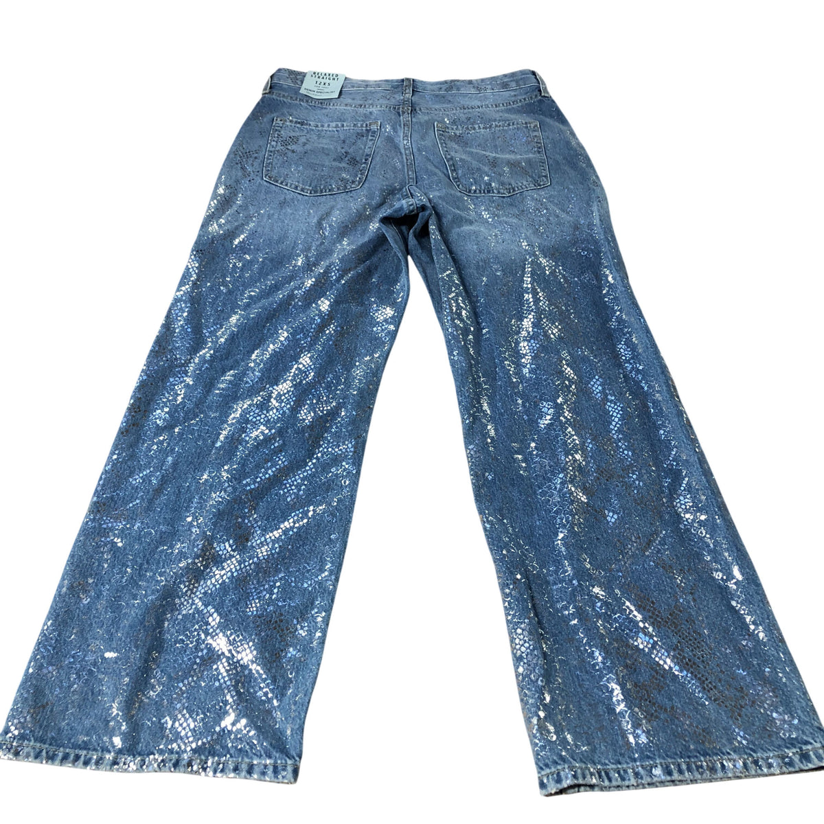 River Island Straight Relaxed Jeans Women's Straight Fit Denim Blue UK12