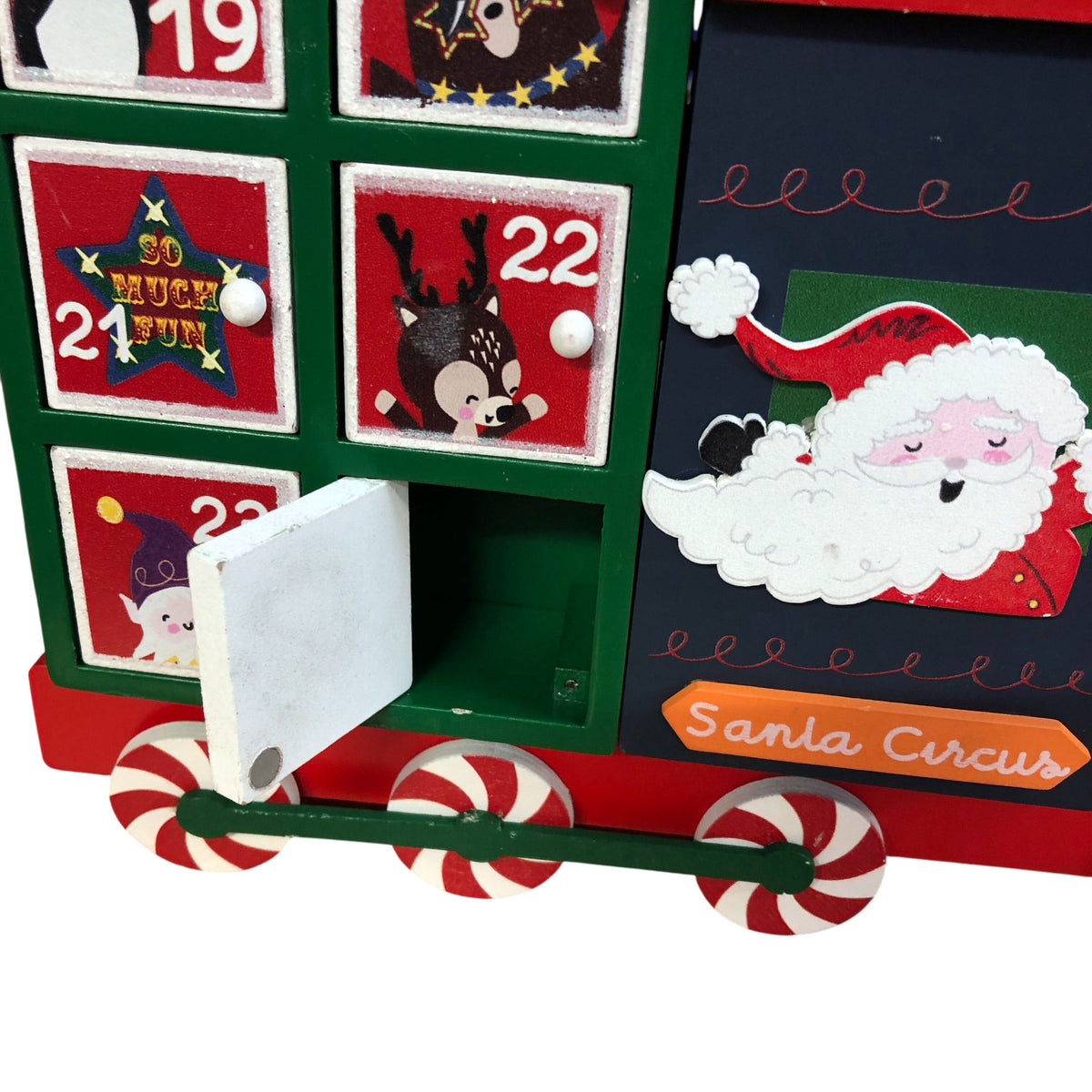 Wooden Advent Calendar Train Decoration Christmas Countdown