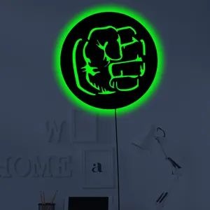 LED Neon Hulk Fist Wall Sign Compact Design Powered via USB Decorative Light