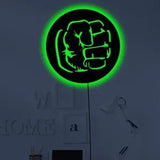 LED Neon Hulk Fist Wall Sign Compact Design Powered via USB Decorative Light